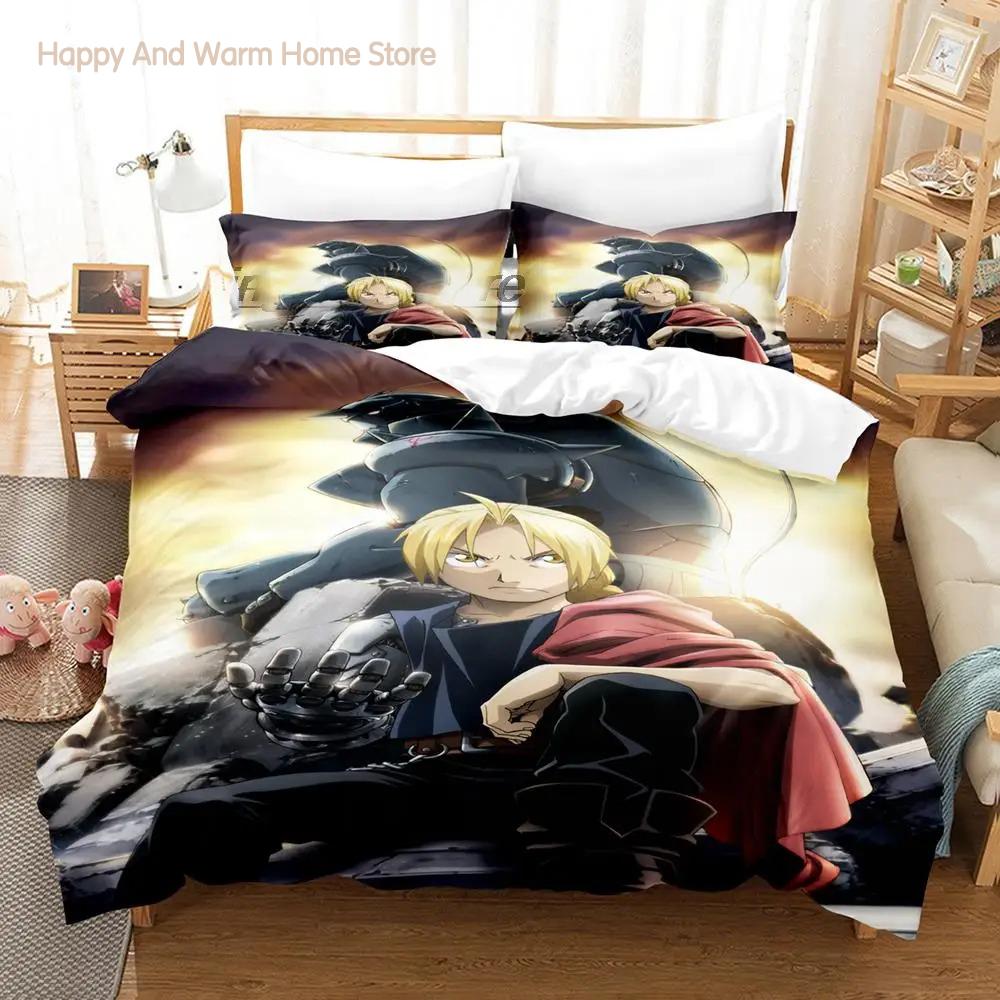 Neues Anime Alchemist Bettwäscheset Einzelbett Twin Full Queen King Size Bettset Aldult Jungen Schlafzimmer Bettbezugsets Anime Bettlaken Set