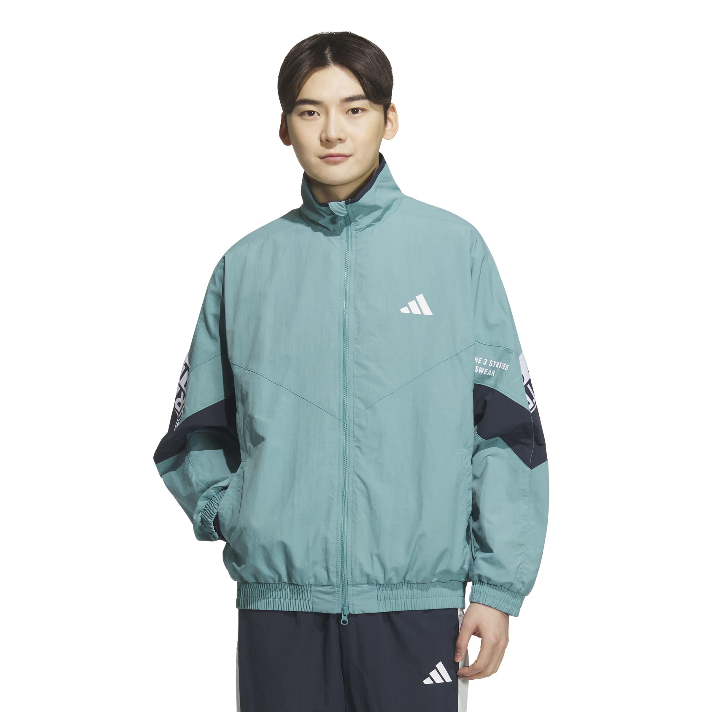 Мужская куртка-топ Adidas Jersey Top Word Woven Jacket WM005 Powder Teal 2L (KA1263)