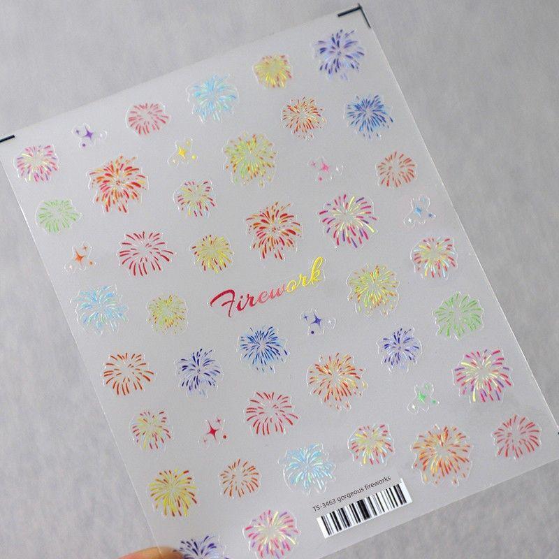 

Colorful Fireworks Three-Dimensional Relief Nail Stickers Waterproof Nail Sticker Decorative Decals Ornament M206 3468 TS-34363 gorgeous fireworks