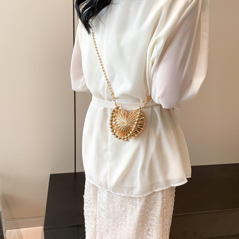 Chic Street Style Mini Heart Bag For Women Trendy Shoulder Crossbody Handbag