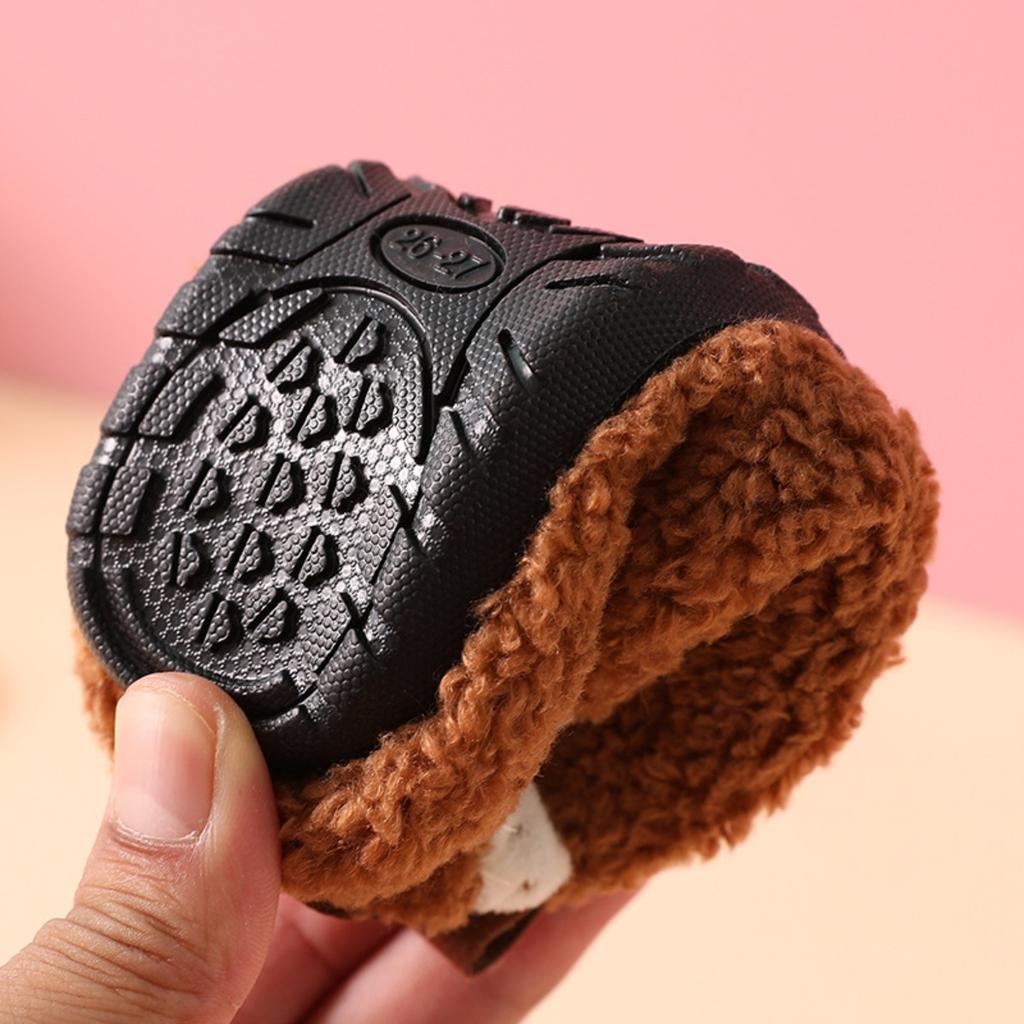 Plüsch Kinderbodensocken, Schuhe für Damen und Herren, Baby Anti-Rutsch-Sohle, Verdickte Herbst- und Winterbaumwollschuhe, Indoor-Hausbaumwollpantoffeln