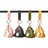 Korean Style PU Leather Keychain Bag: Solid Color Mini Wallet & Mirror Storage Pendant