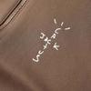 Air Jordan X Travis Scott Co-Branded Logo Zip-Up Track Jacket Men Jackets Coffee CK4036-260