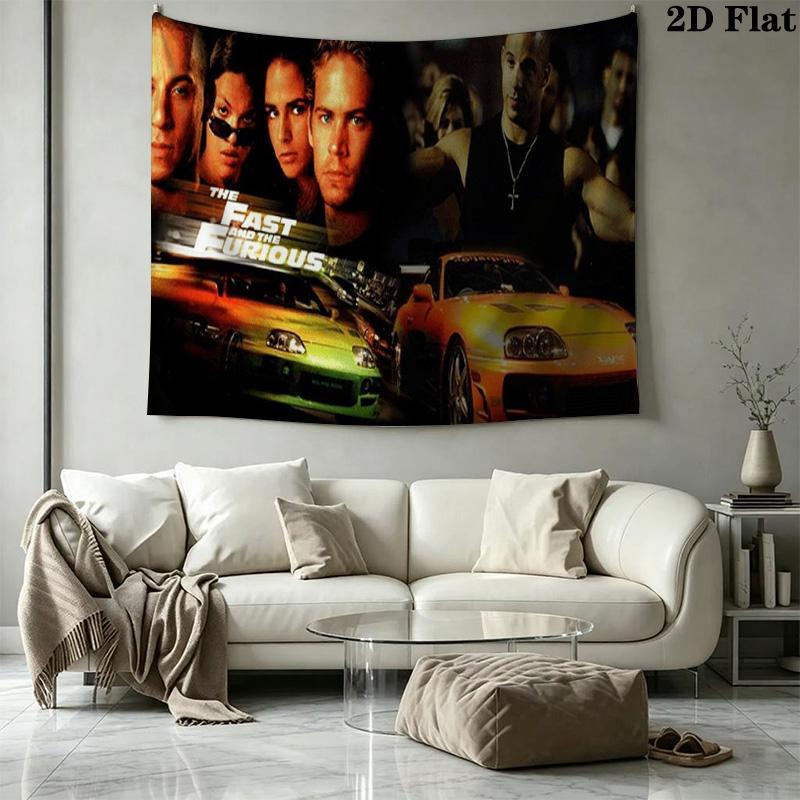 Autorennen Fast Furious Wandteppich Ästhetischer Wandbehang Bedruckter Stoffdecke Dekorative Wandteppiche für Schlafzimmer Wohnzimmer Heimdekoration