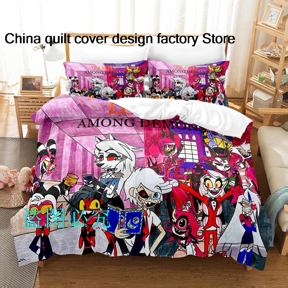 Comforter Hazbin Hotels Bedding Set Single Twin Full Queen King Size Bed Set Aldult Kid Bedroom s 3D Anime Bed