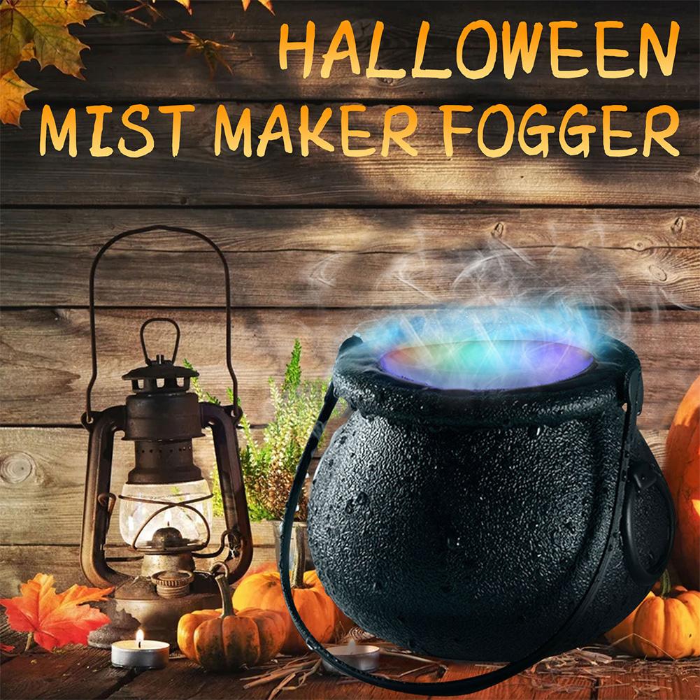 Výrobník mlhy na halloweenskou párty 6 LED světel Vodní fontána Jezírko atomizér Čarodějnice Kotel Výrobce mlhy Dekorace rekvizit na Halloweenskou párty