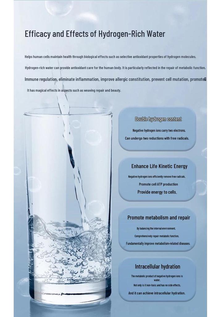 1.6L Large Capacity Hydrogen Water Bottle with SPE Electrolysis and One-Button Hydrogen Generation