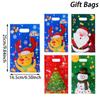 100PCS Christmas Gift OPP Bags Santa Snowman Reindeer Tree Pattern Party Favor Bag with Handle Candy Gifts Packaging Bags