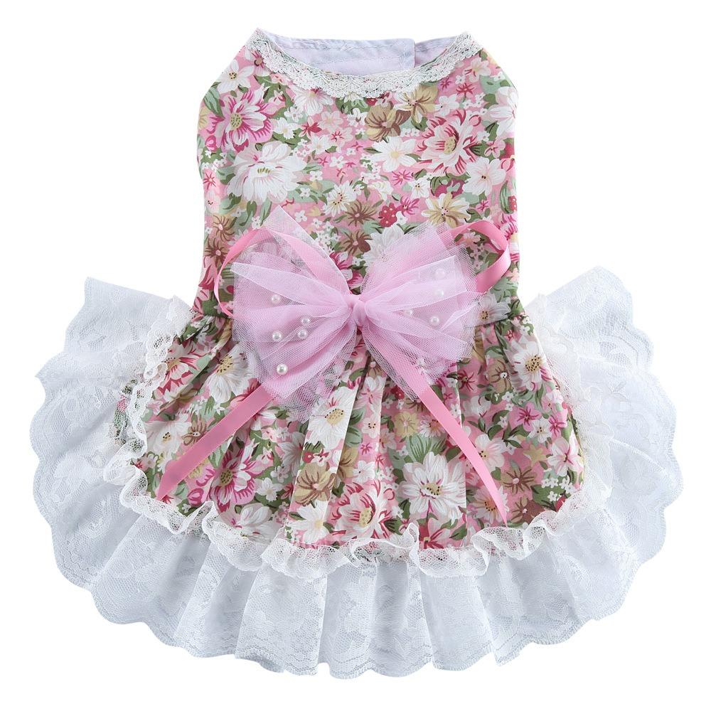 Pet Dog Skirt Lace Bow Lace Go Out To Walk the Dog High Value, Dog Spring and Summer Clothes