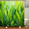 Green Plant Leaves Printed Shower Curtains Waterproof Polyester Curtain with Hook Decoration Bathroom Curtains 3D Shower Curtain