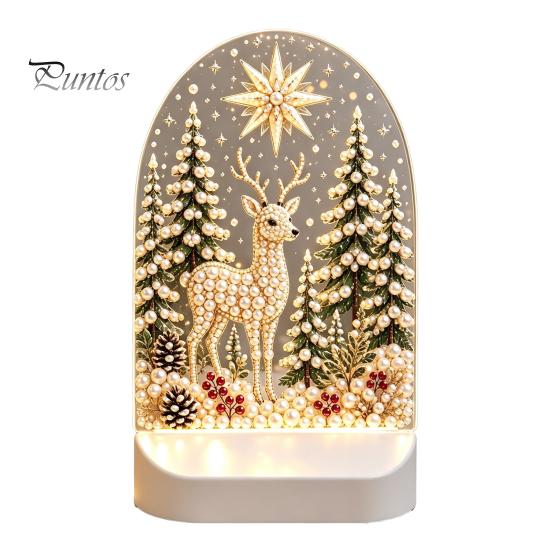 Festive Atmosphere Party Decor Christmas Pearl Light Ornaments for Holiday Home Decor, Acrylic LED Decorative Gifts Friends Lamp with Soft Glow