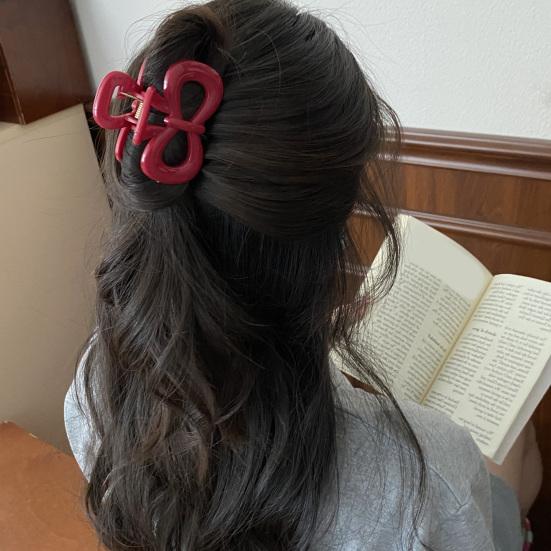 1/2Pcs Women Hair Claw Dot Print Plastic Hair Clamp with Strong Grip Anti-slip Teeth Large Size Shark Hair Clip