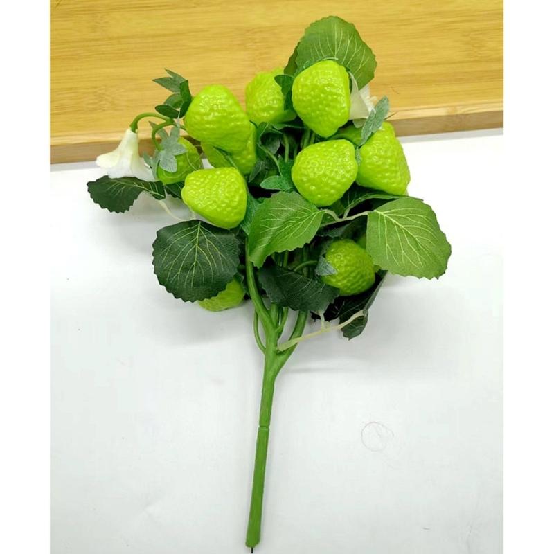 Sztuczna łodyga truskawki Plastikowy owoc Ekspozycja DIY Materiały rzemieślnicze Na wydarzenie festiwalowe Sezonowe dekoracje do domu biura