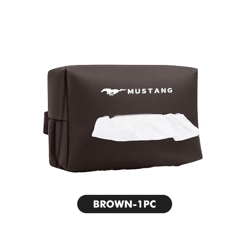 Universal Car Leather Tissue Box Vehicle Console Tissue Storage Bag For Ford Fiesta Ranger Mondeo Escape Ecosport Fusion