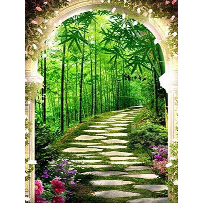 Diamond Embroidery Houses Landscape Mosaic Cross Stitch 5D DIY Diamond Painting Craft Kit Home Decoration 40x50cm