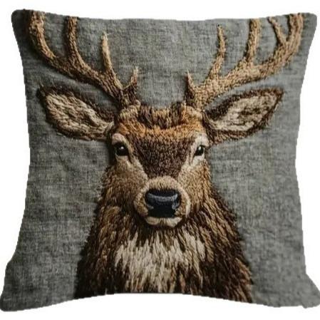 45X45Cm Retro Wild Animals Pillowcase Black Goat Reindeer Horse Yak Pillow Cover Home Decor Sofa Car Anilas Cushion Cover