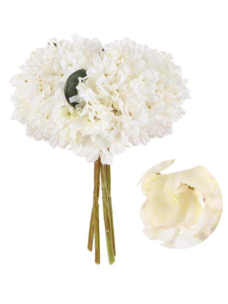 4 Pcs Large Vintage Dried Hydrangea Silk Artificial Flowers Fake Flowers Wedding Decorations for Ceremony Centerpieces Flower Craft Floral Arrangement