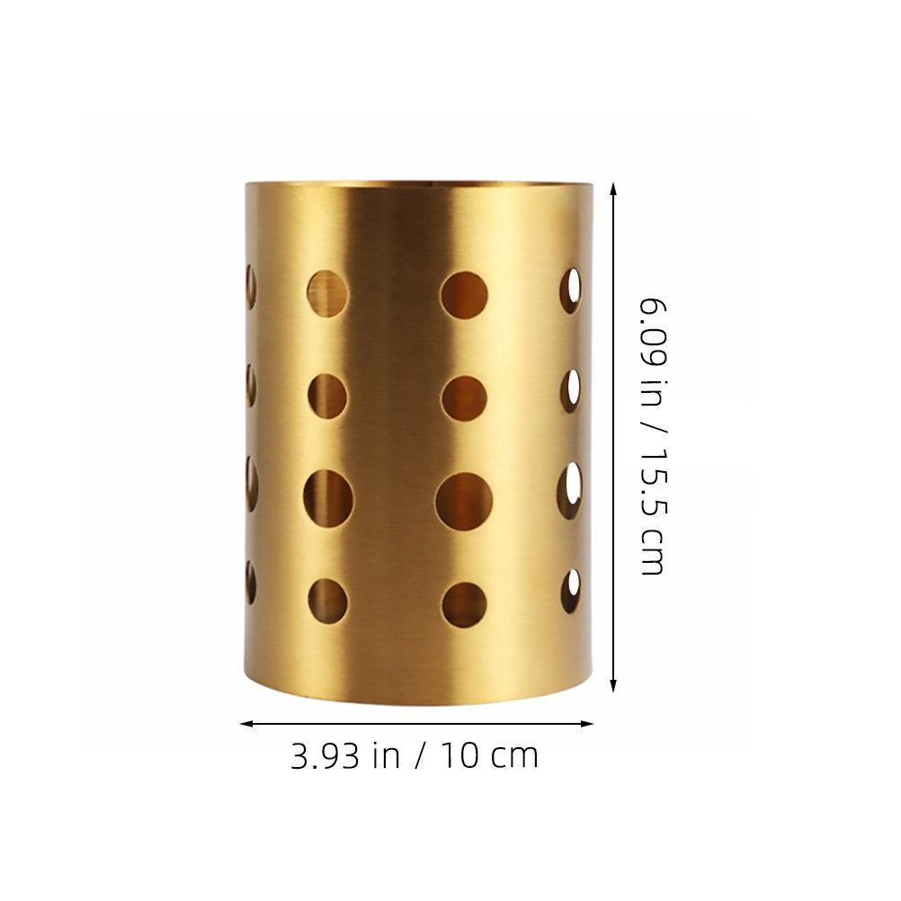 

Stainless Steel Chopsticks Holder Kitchen Utensil Canister Hollow Drain Basket Cutlery Organizer Drying Rack for Countertop 15.5X10X10CM