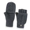 1 Pair Flip Fingerless Gloves Men Winter Soft Thick Warm Convertible Mittens for Typing Running