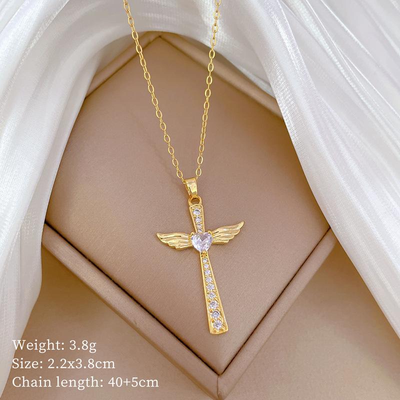 Butterfly Heavy Industry Necklace Women'S Copper Micro-Inlaid Real Gold Electroplating Delicate Clavicle Chain Neck Chain