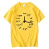 Mens Tshirt 100Cotton Casual Funny Math Clock Print Summer Loose Oneck T Shirt for Men Short Sleeve Cool Tshirt Male Tshirt