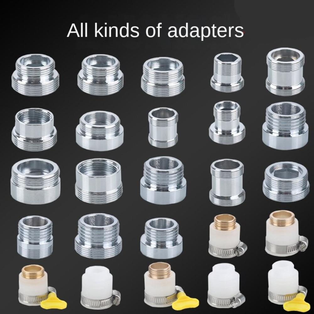 

6 шт. фитинги для водопроводного крана, серебряный кран, аэратор, резьбовой соединитель для ванной комнаты