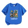 Kids Boys Girls Crew Neck Short Sleeve 100% Cotton T-Shirt, Cute Pixel Game Characters Printed Casual Soft Breathable Summer Tee for Youth Daily Wear