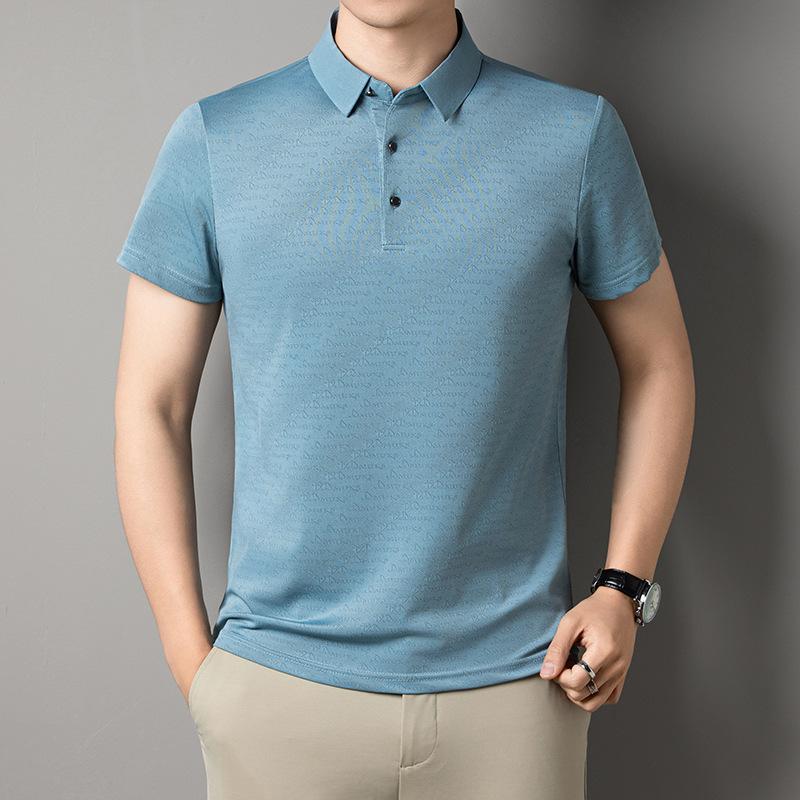 Men's Short Sleevet Summer Ice Lapel Collarpolo Casual Top