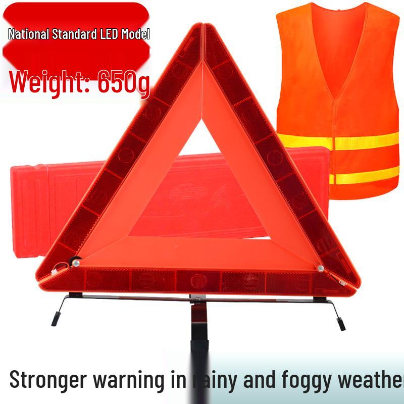 Reflective Folding Traffic Triangle Warning Sign for Car Parking