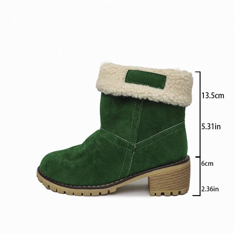 Large-size Women's Chunky Platform Cotton Shoes, New Style Round-toe Snow Boots for Women