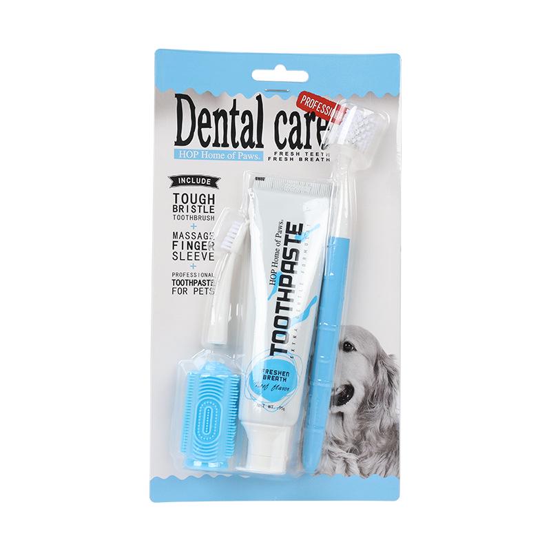 Pet Oral Care Set: Cat Toothbrush Kit with Small Head & Finger Brush - High-Density Bristles