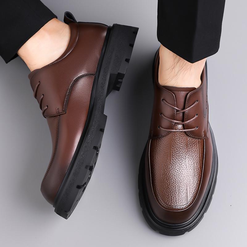 Fashion Elegantes Lace Up Casual Shoes Leather Mens Oxfords Shoes Leisure Walk Man Business Footwear Versatile Derby Shoes Men Sneakers
