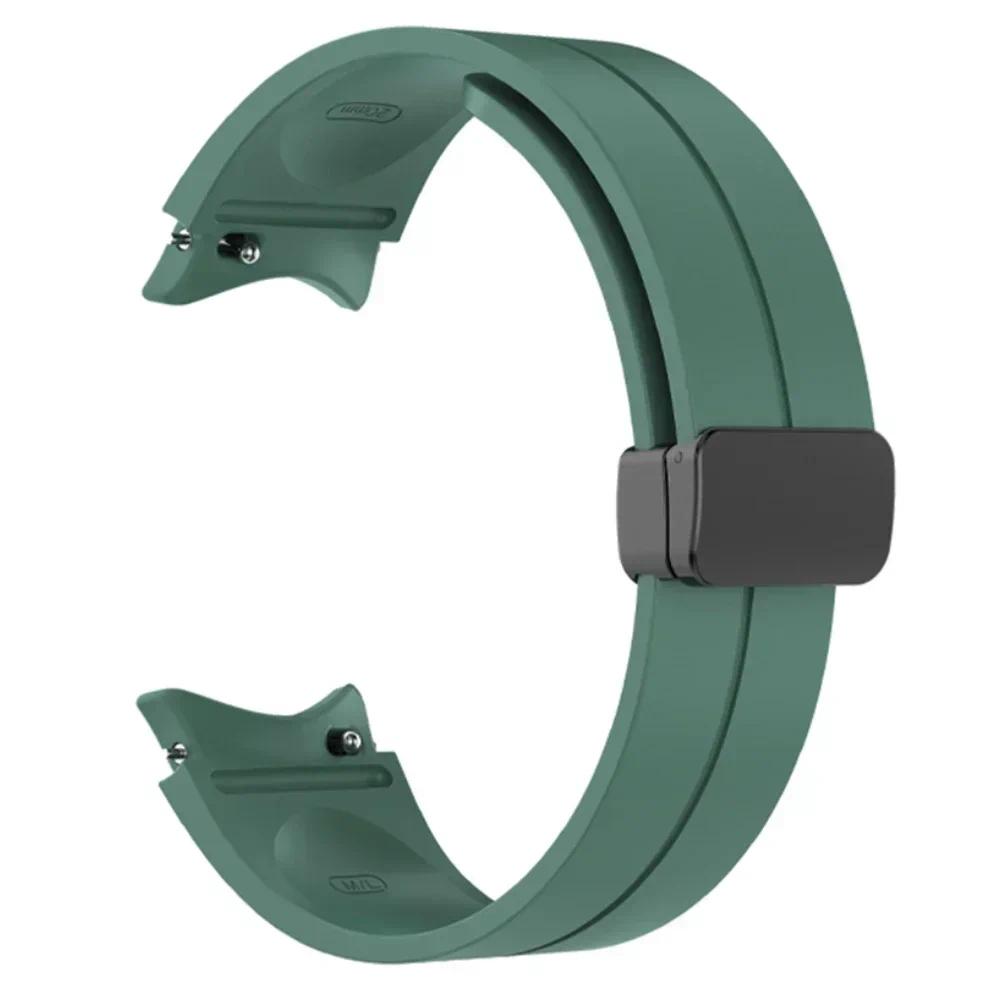 Outdoor Silicone Bracelet for Samsung Galaxy Watch 7 6 5 4 5 Pro 44/40mm Magnetic Buckle Band for Watch4 6 Classic 43/47mm Strap
