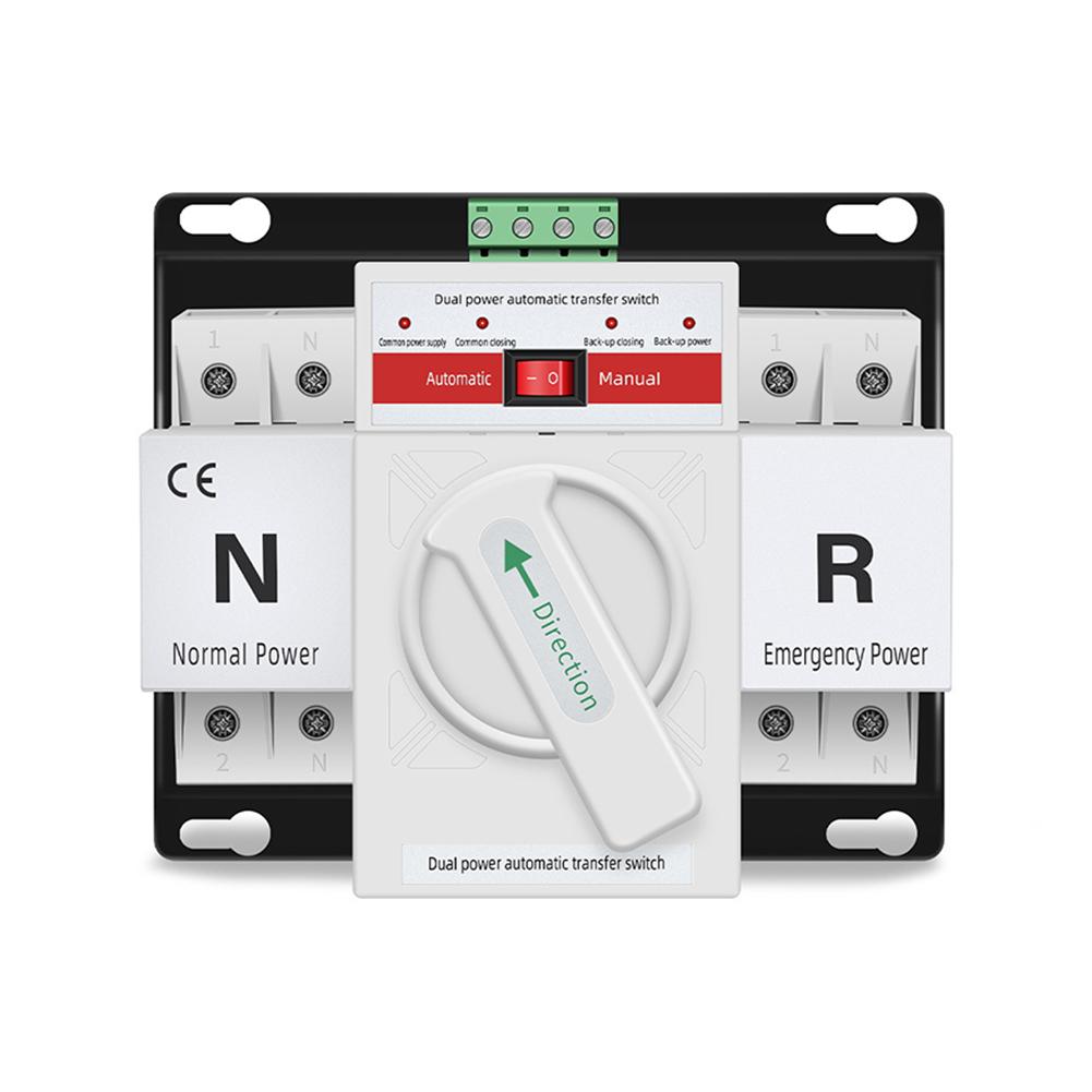 Dual Power 2P 63A Automatic Transfer Switch AC 230V for ATS with Fast Transfer Time and Safe Operation Functions