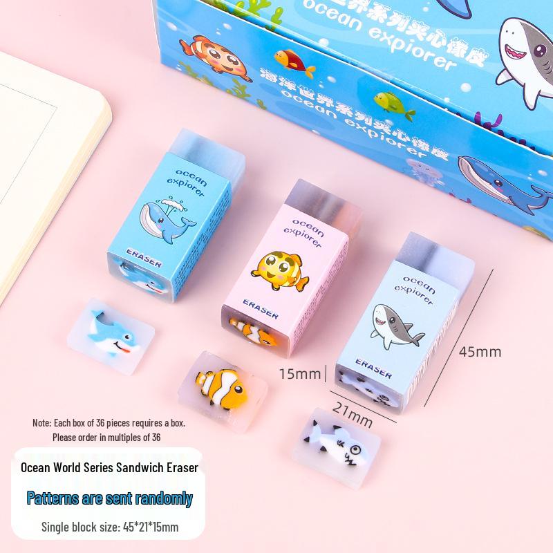 Мультяшные ластики-сэндвичи для школьников: Милый, Чистый и Креативный