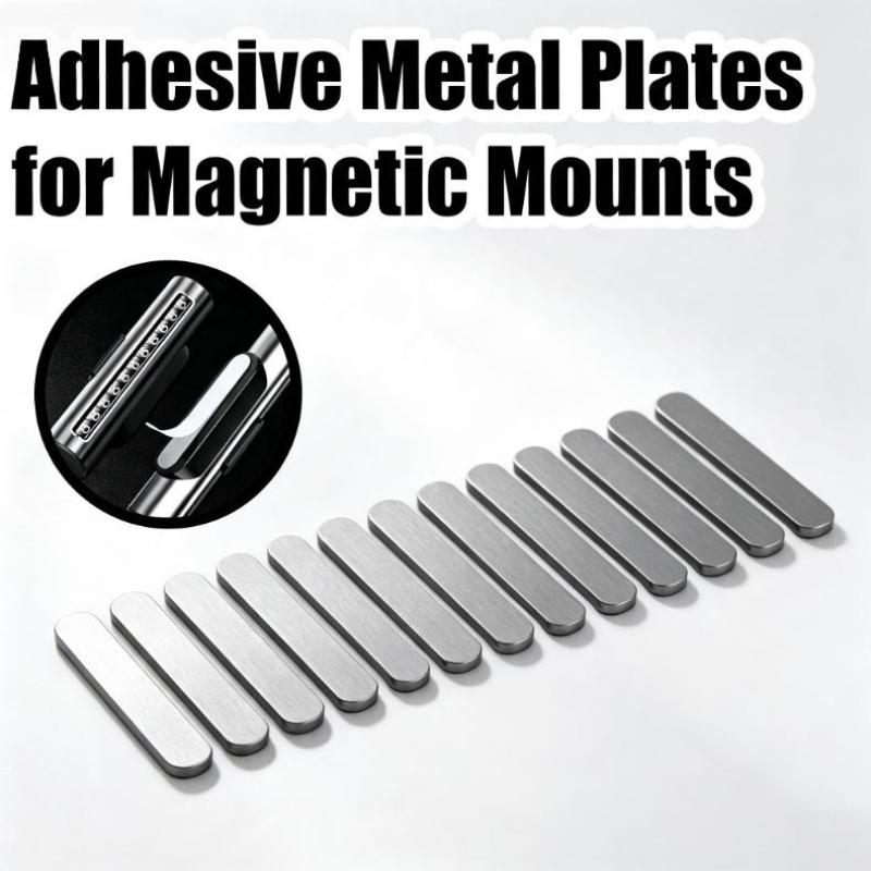 Self Adhesive Magnetic Metal Strips 10Pcs Non Scratch for Car Parking Sign Phone Mount Furniture Accessories