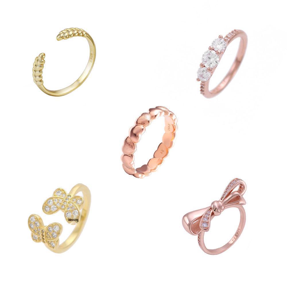 

Pan s Versatile Rose Gold Temperament Bow Ring for Women 58mm