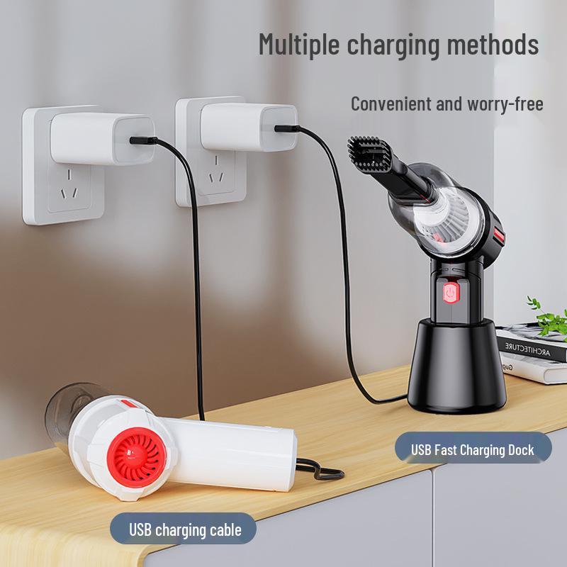 Tragbarer kabelloser Handstaubsauger für Auto und Zuhause - USB-wiederaufladbarer Staubfänger