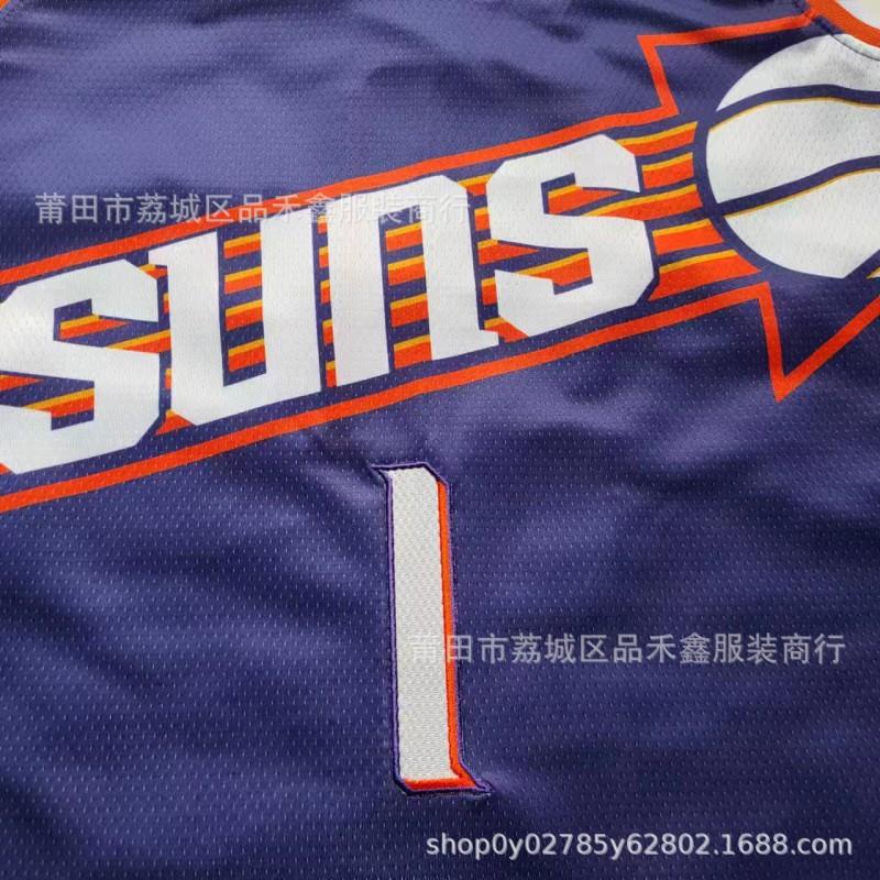Phoenix Suns Basketball Jersey 1 Devin Booker 35 Kevin Durant Retro Purple Cotton Uniform Men Women Adult