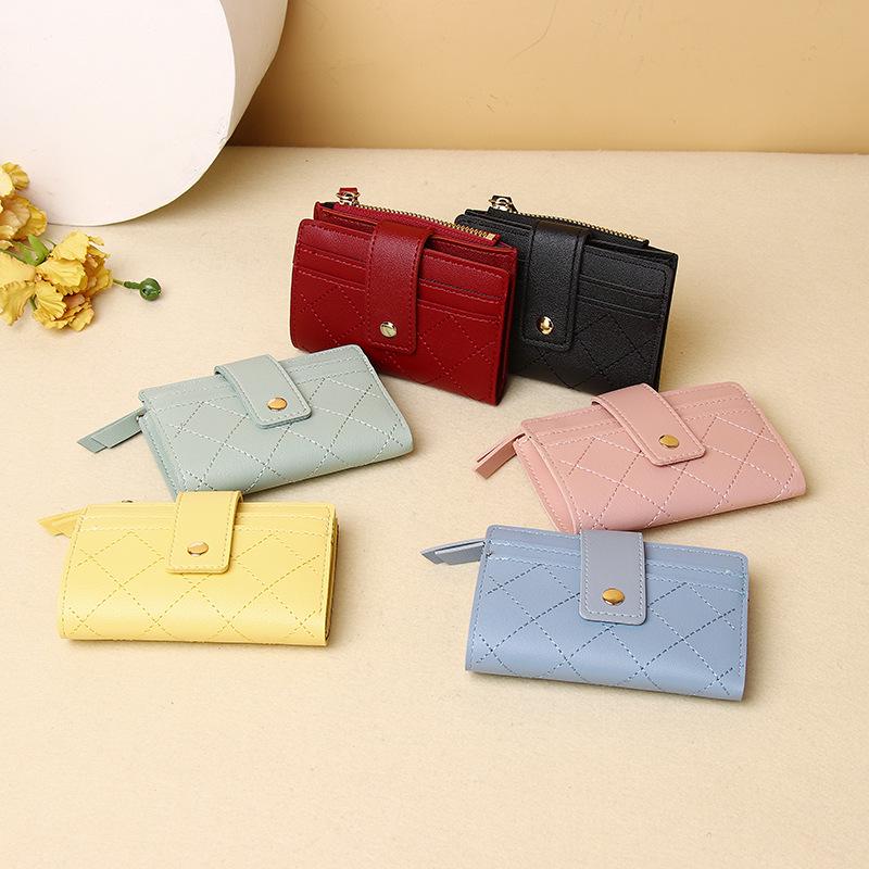 2025 Trendy Women's Short Wallet: Korean-Style Solid Color Card Holder & Coin Purse