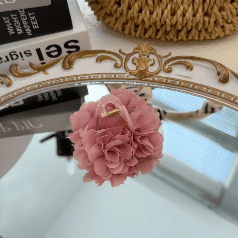 Fabric Rose Hair Claw Women Elegant Ponytail Clip Sweet Flowers Hair Clips Crab Claw Headdress Hair Accessories