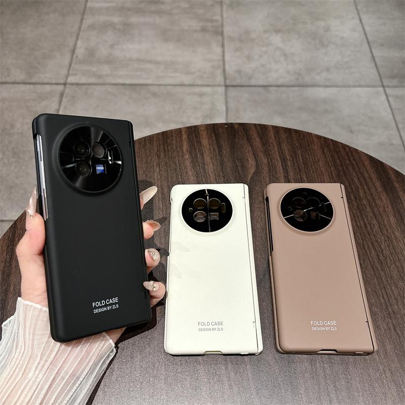 Fashion Solid Color Phone Case For VIVO X Fold 5 3 Pro Front Protection Film PC Hard Shell Hinge Shockproof Back Cover