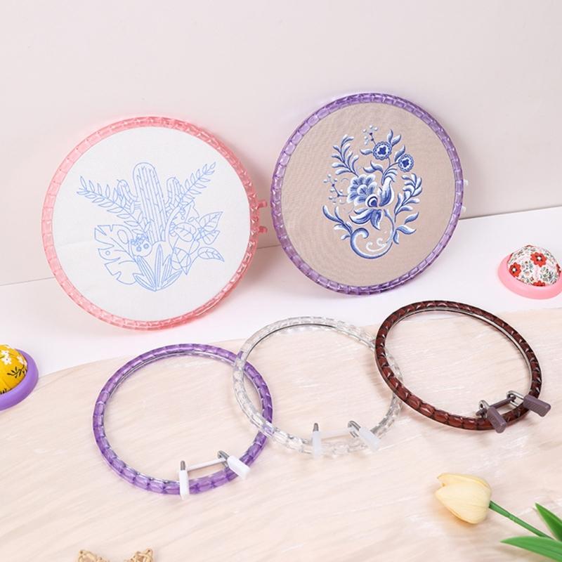 2Pcs Nonslip Spring Embroidery Frame Craft Of Sturdy Acrylic Ideal For Professional