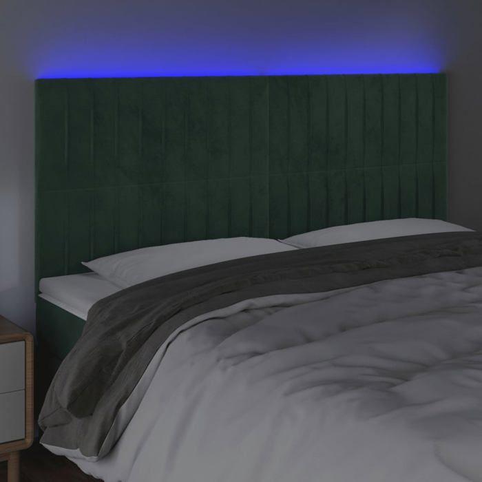 VidaXL LED Headboard Bedroom Furniture Double Bed Accessory Head of Bed Frame Interior Dark Green 3122731