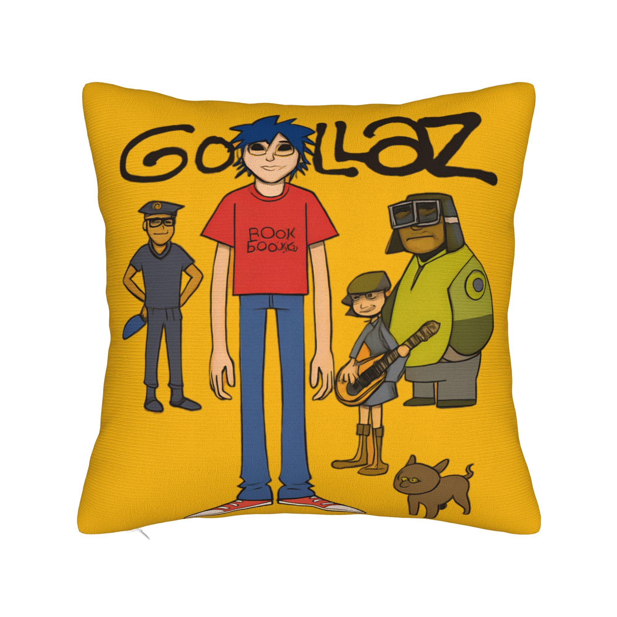 

Gorillazs Pillow Case Graphic Pillow Cover For Living Room Bed Chair Vintage Cushion Cover 12x12Inch