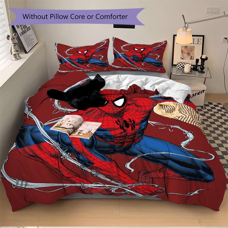 Spiderman Wonder Print 3Pcs Bedding Setduvet Cover With 2 Bedropillowcase Home Birthday Gift