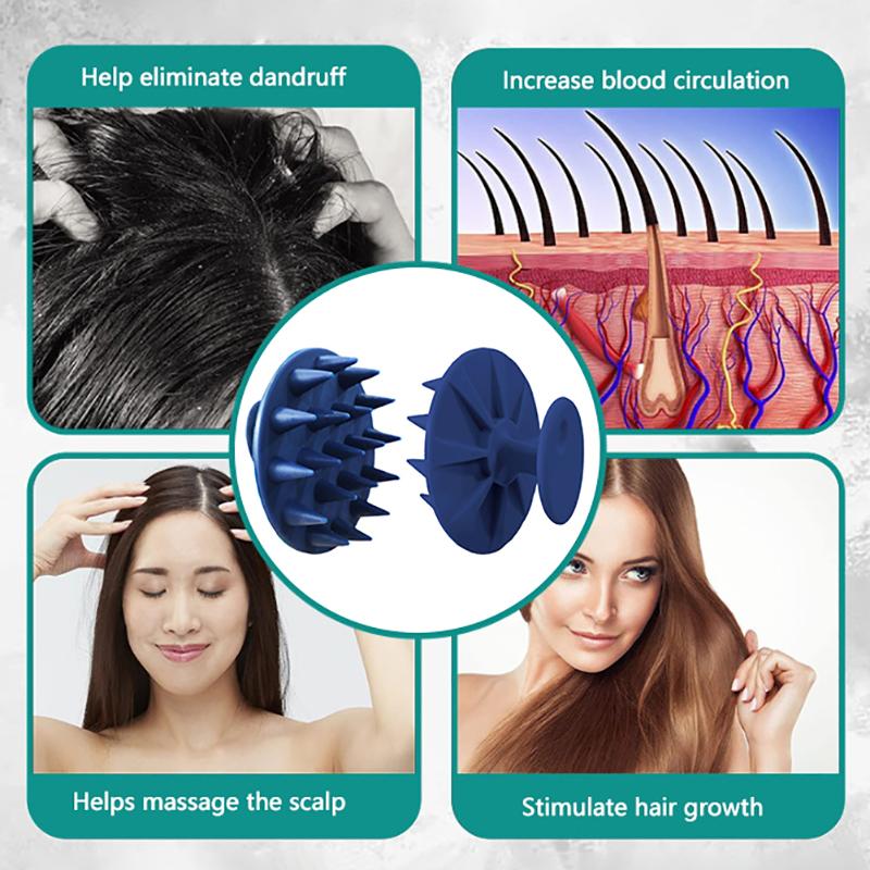 Scrubber corporal din silicon moale Perie de șampon Perie de curățare pentru duș de mână Perie de baie exfoliantă Masaj pentru cap Instrumente de baie