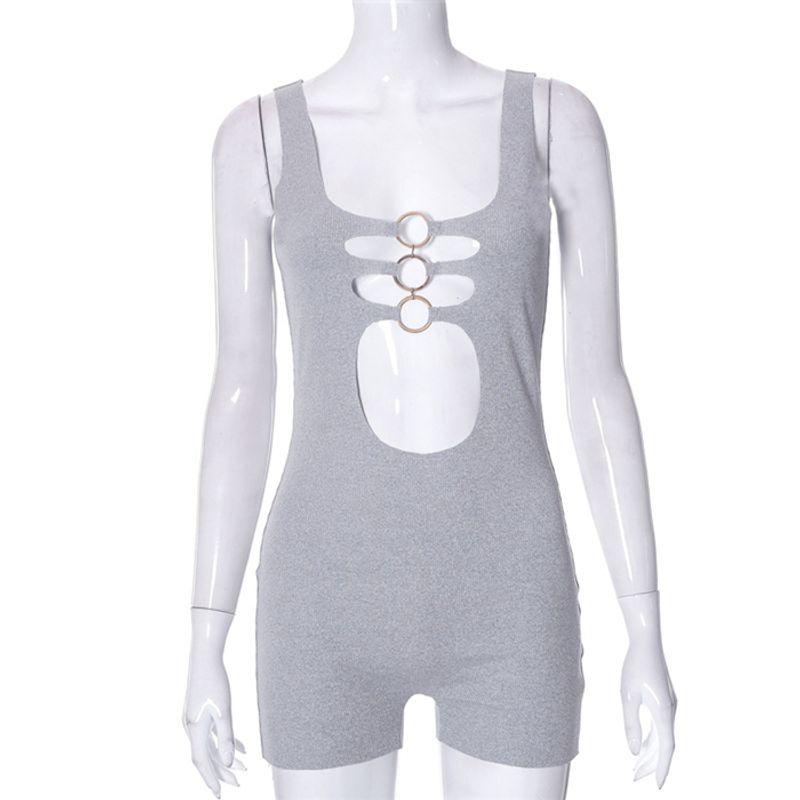 

Мода Мода Без рукавов Слим Комбинезон Шорты Женский Короткий Комбинезон Ромперы Боди Grey M
