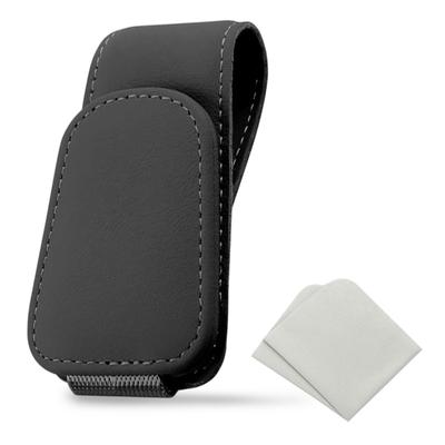 YACHUN Auto-Sonnenbrillen-Leder-Brillenhalter Schützt Sonnenblende Einfache magnetische Autoaufbewahrung Reinigungstuch für Brillen enthalten Halter, 1 Stück, Clip, Brillen,