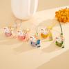 1Pcs Fortune Metal Maneki Neko Phone Chain Chinese Style Ceramic Lucky Cat Phone Pendant Cartoon Trinket Fortune Cat Key Chain